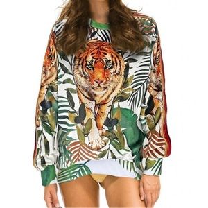 Brand new Aviator Nation Velvet Tiger Sweatshirt size M